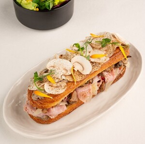 Crocaccia in the style of Croque-Monsieur