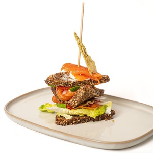Salmon and Avocado Club Sandwich