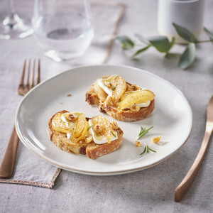 Poire caramélisée et Brie